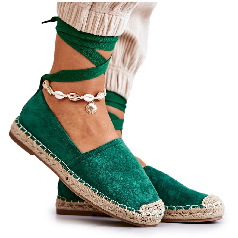 FB1 Espadrilles en Daim Vert Foncé Ismanne