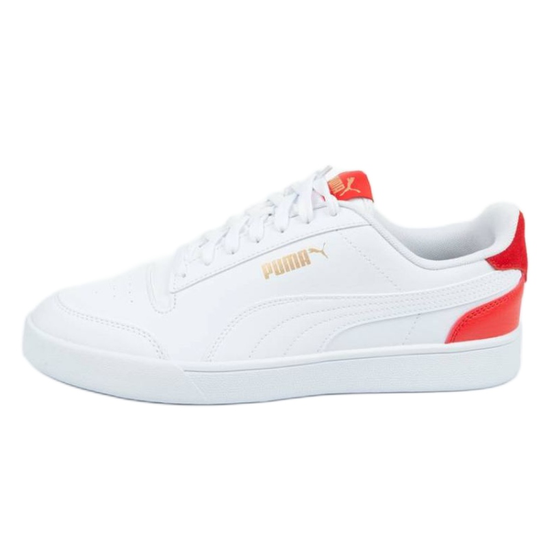 Puma Shuffle M 309668 06 blanche rouge Puma Shuffle M 309668 06 blanche rouge