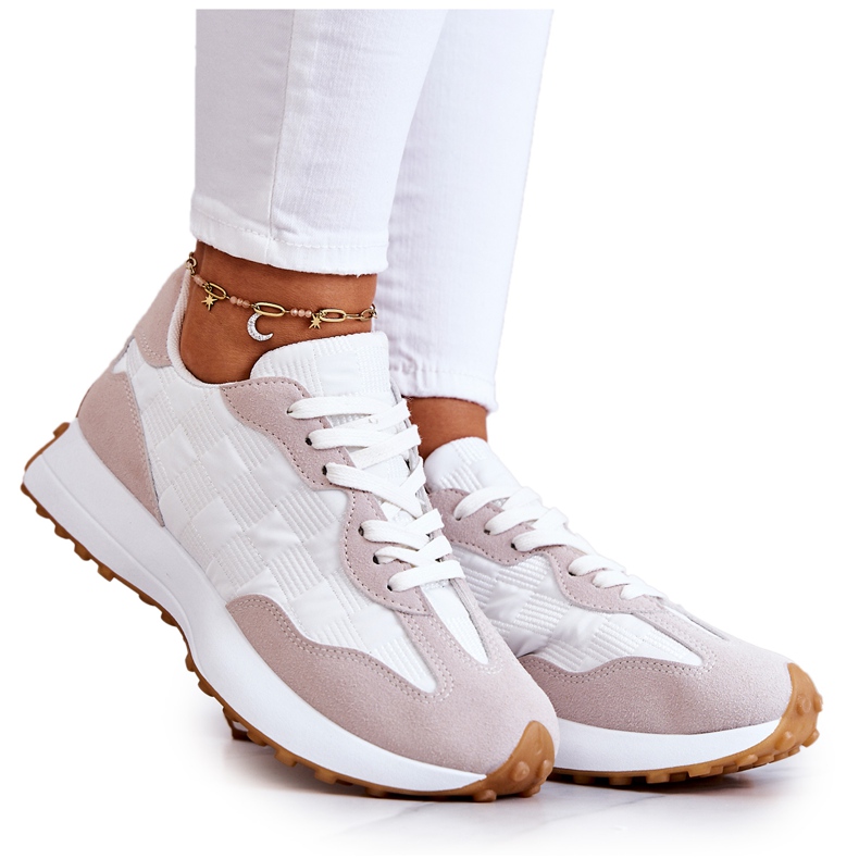 FJ1 Chaussures de sport classiques, nouées blanches et beiges Patrice FJ1 Chaussures de sport classiques, nouées blanches et beiges Patrice