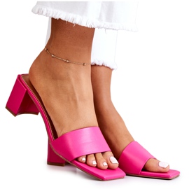 FJ1 Chaussons En Cuir Sur Le Talon Rose Netty