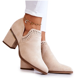 PS1 Santiags Daim Ajourées Beige Valérie PS1 Santiags Daim Ajourées Beige Valérie