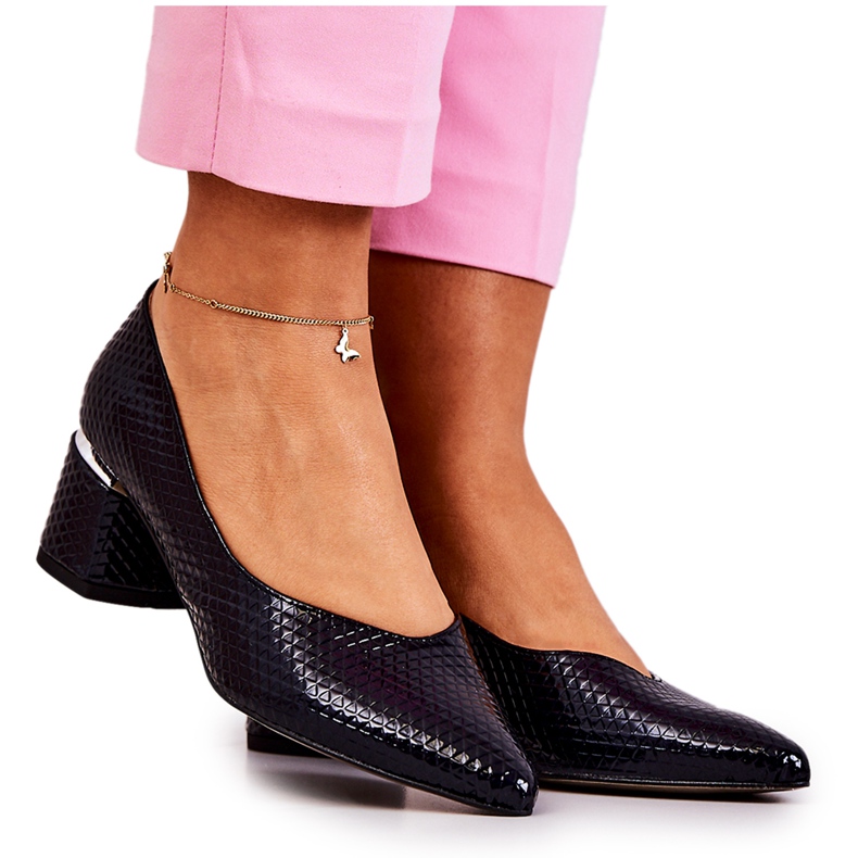 PA2 Escarpins En Cuir Toes In Spitz Bleu Marine Marilyn PA2 Escarpins En Cuir Toes In Spitz Bleu Marine Marilyn