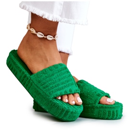 FJ1 Pantoufles sur la plate-forme Green Lilly vert FJ1 Pantoufles sur la plate-forme Green Lilly vert