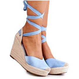 FS1 Espadrilles, sandales sur un talon bleu formidable beige