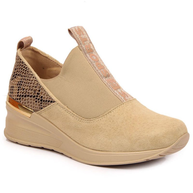 Baskets compensées en cuir Filippo W PAW253B beige