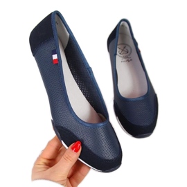 Ballerines ajourées en cuir Filippo W PAW198B bleu marine Ballerines ajourées en cuir Filippo W PAW198B bleu marine