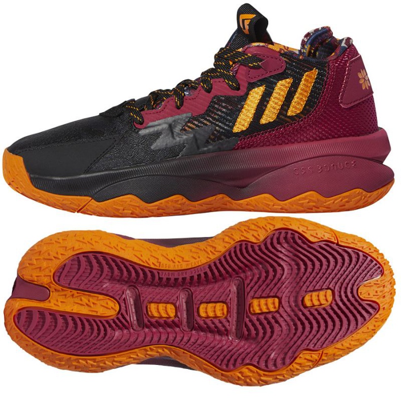 Chaussure de basketball Adidas Dame 8 Jr GW3862 multicolore le noir
