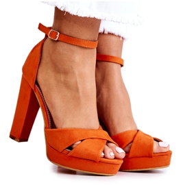 FM1 Sandales Daim On A Pole Orange Lanelle
