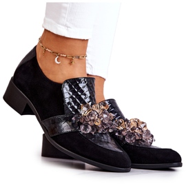 Chaussures en daim avec décoration Davine noire