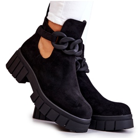 FB2 Bottines en daim Kirsten noires avec une coupe