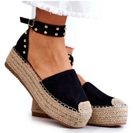 FB2 Sandales Espadrilles Lillian Noires à Jets