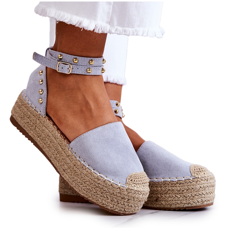 FB2 Sandales Espadrilles Avec Jets Lillian Bleus