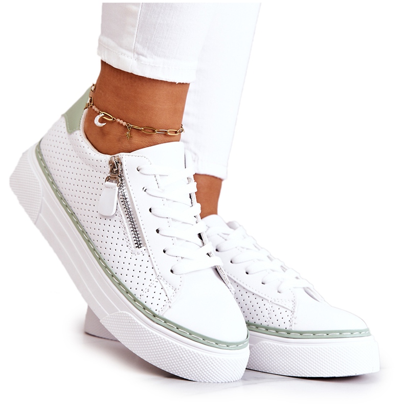 FB2 Chaussures De Sport Sur La Plateforme Louisa Blanche Et Verte FB2 Chaussures De Sport Sur La Plateforme Louisa Blanche Et Verte