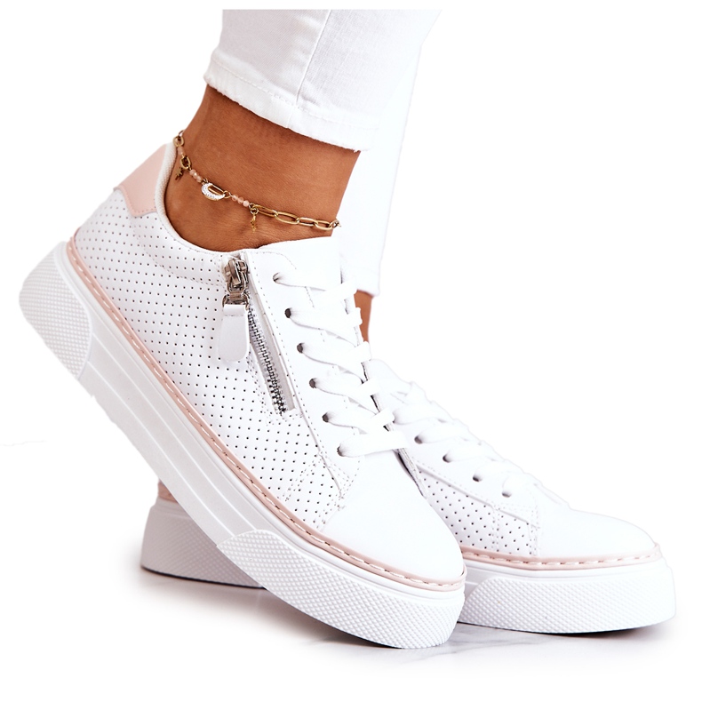 FB2 Chaussures De Sport Sur La Plateforme Louis Blanche Et Rose