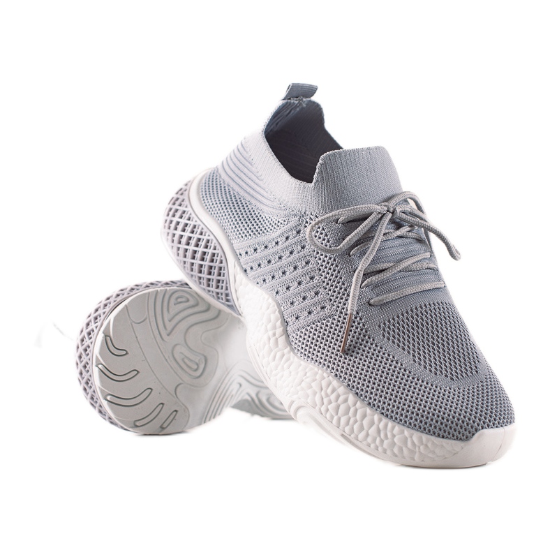 TRENDI Chaussures de sport nouées gris