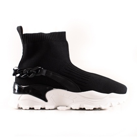 TRENDI Baskets à la mode avec une chaussette le noir