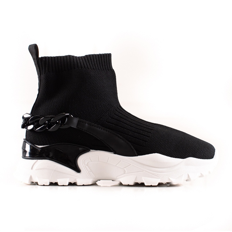 TRENDI Baskets à la mode avec une chaussette le noir