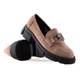 Goodin Mocassins en daim sur la plateforme brun