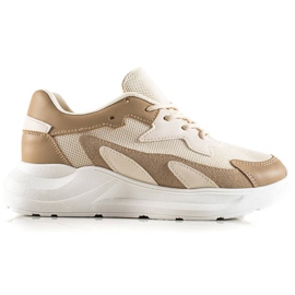 Ideal Shoes Baskets classiques beige brun