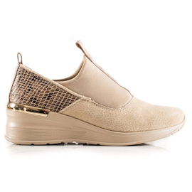 Filippo Baskets à enfiler en cuir beige brun Filippo Baskets à enfiler en cuir beige brun