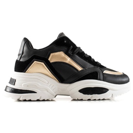 TRENDI Baskets en cuir écologique noir