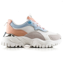 TRENDI Baskets mode blanche multicolore