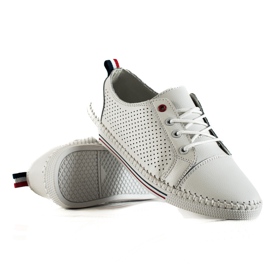 Goodin Baskets en cuir ajouré blanche