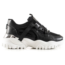 TRENDI Baskets à la mode avec des paillettes noir