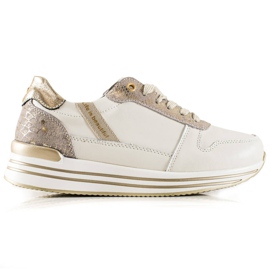 Goodin Baskets en cuir sur la plate-forme blanche multicolore
