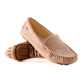 Goodin Mocassins Ajourés En Daim beige
