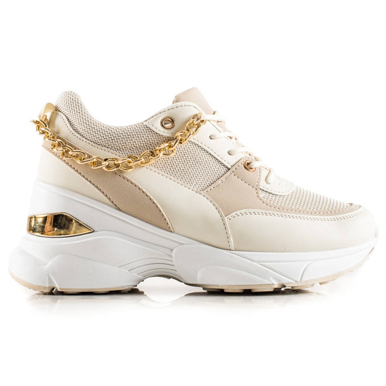 Ideal Shoes Baskets Avec Chaîne beige