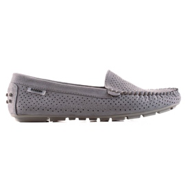 Goodin Mocassins Ajourés En Daim gris