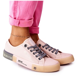 Baskets en cuir pour femmes Big Star II274133 Rose