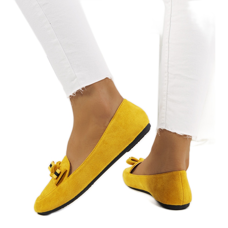 Mocassins moutarde à nœud Lavinia jaune