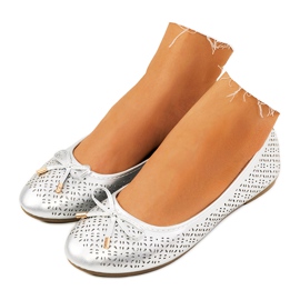 Ballerines argentées à motif Negrete ajouré