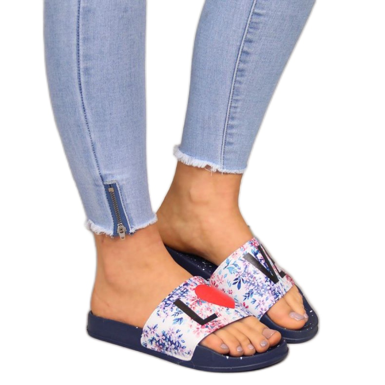 Chaussons caoutchouc Big Star W INT1148B bleu marine multicolore