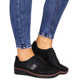 Chaussures en cuir compensées Filippo W PAW68A noir