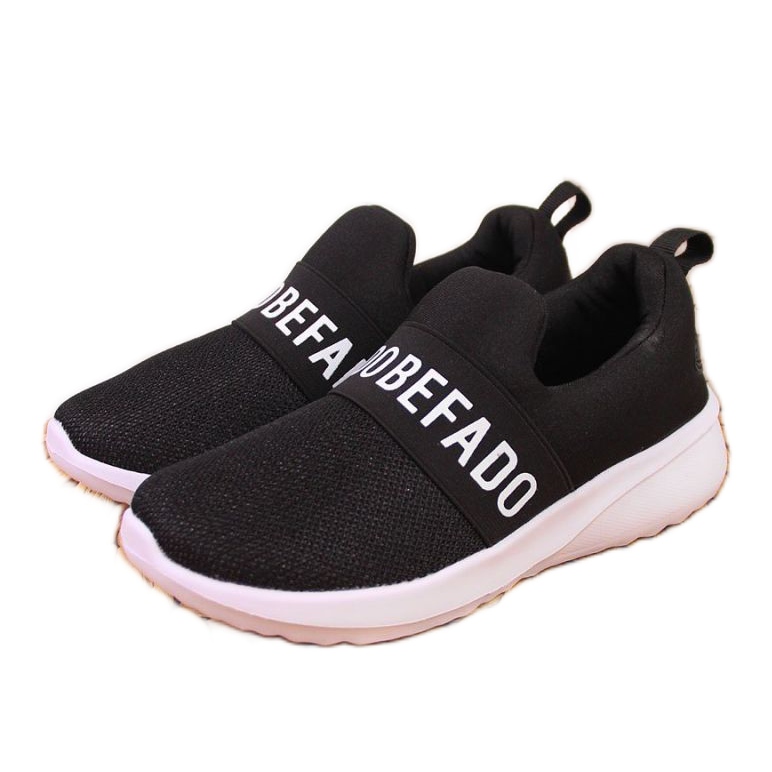 Befado Jr BEF26B chaussures de sport à enfiler noires le noir