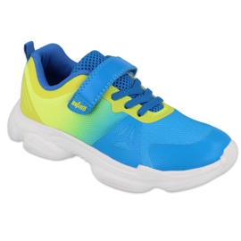 Chaussures de jeunesse colorées Befado 516Q121 bleu jaune