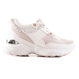 Ideal Shoes Baskets Avec Chaîne blanc