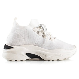 TRENDI Baskets attachées sur la plate-forme blanc