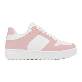 TRENDI Chaussures de sport en cuir écologique blanc rose