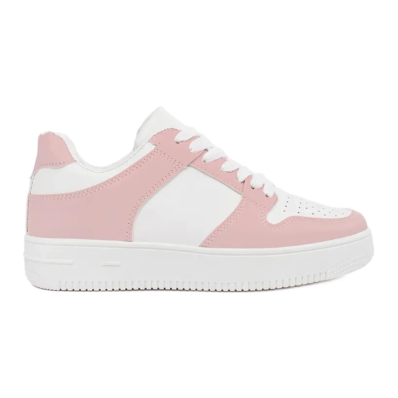 TRENDI Chaussures de sport en cuir écologique blanche rose