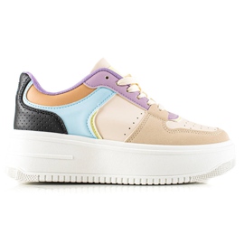TRENDI Baskets colorées à la mode beige multicolore