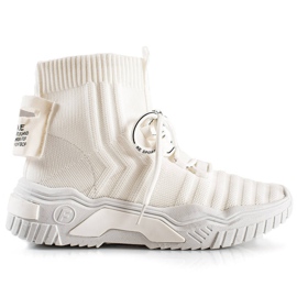 TRENDI Baskets de mode avec une chaussette blanc