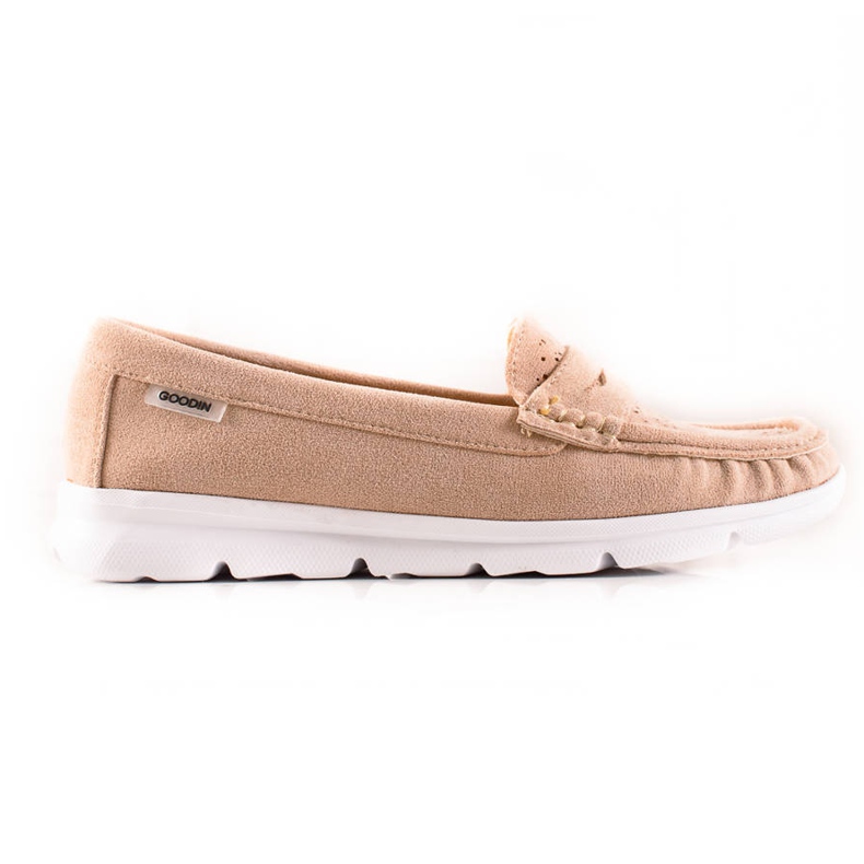 Goodin Mocassins à motif ajouré beige