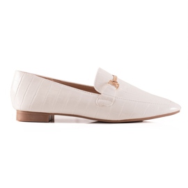 Encor Mocassins élégants avec cuir écologique blanc