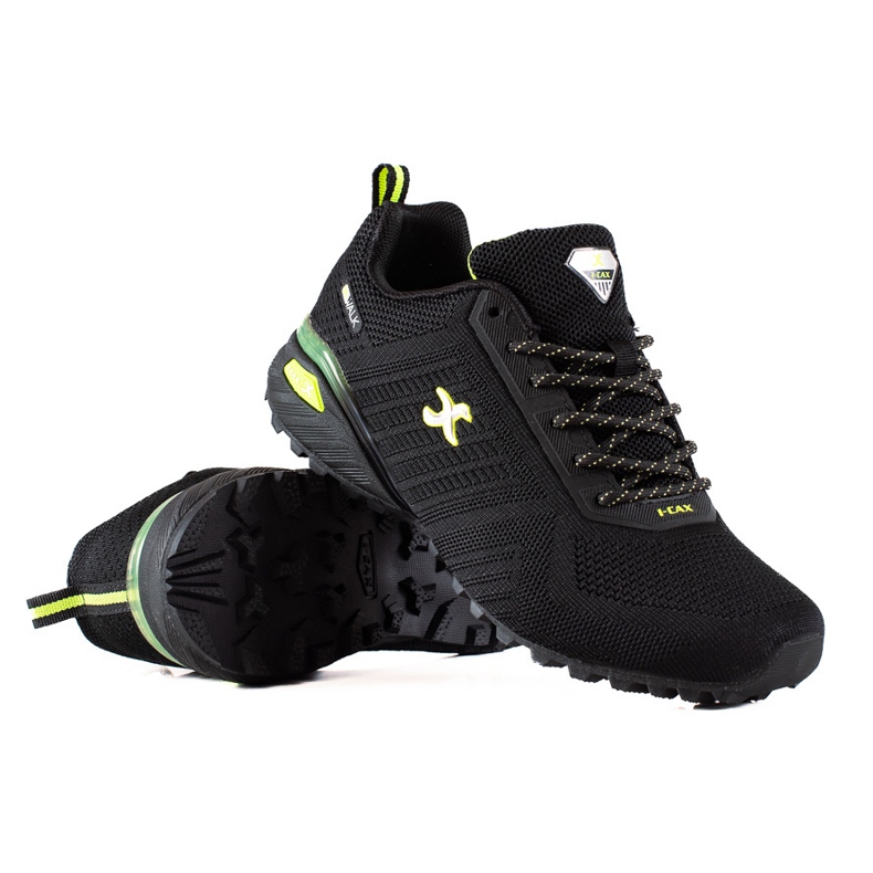 TRENDI Chaussures de trekking avec empiècements fluo le noir