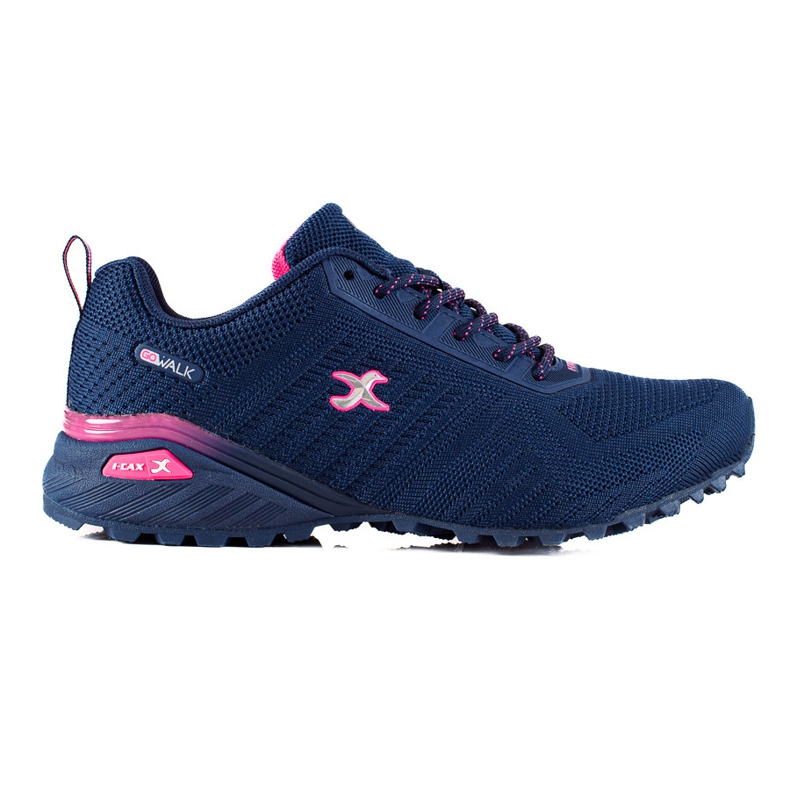 TRENDI Chaussures de trekking avec empiècements fluo bleu marin rose