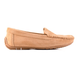 SHELOVET Mocassins confortables en daim beige